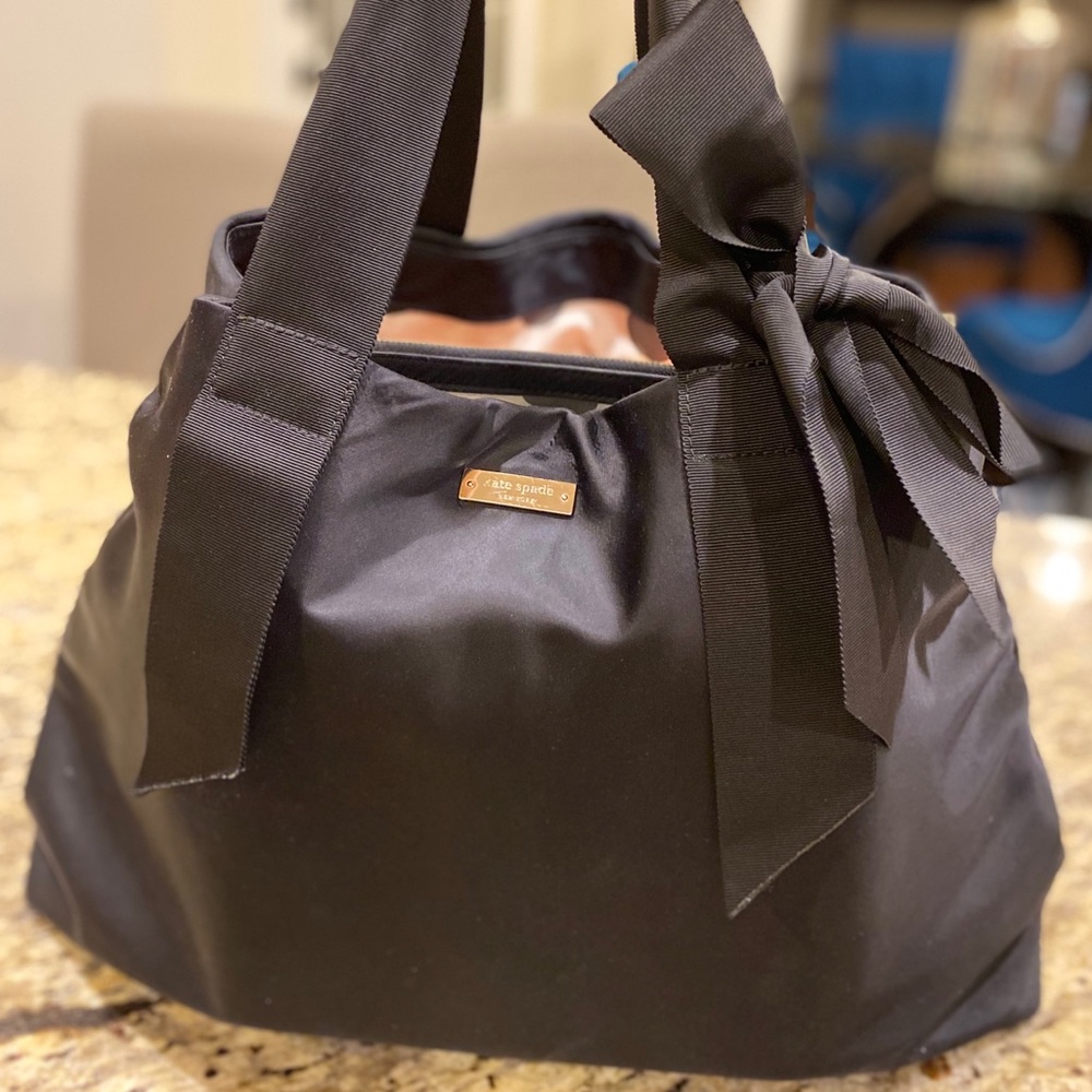 Kate Spade Bow Black Nylon Tote